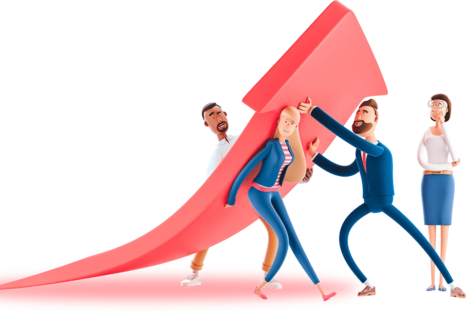 3D illustration: Vuuma team driving business growth with bulk SMS